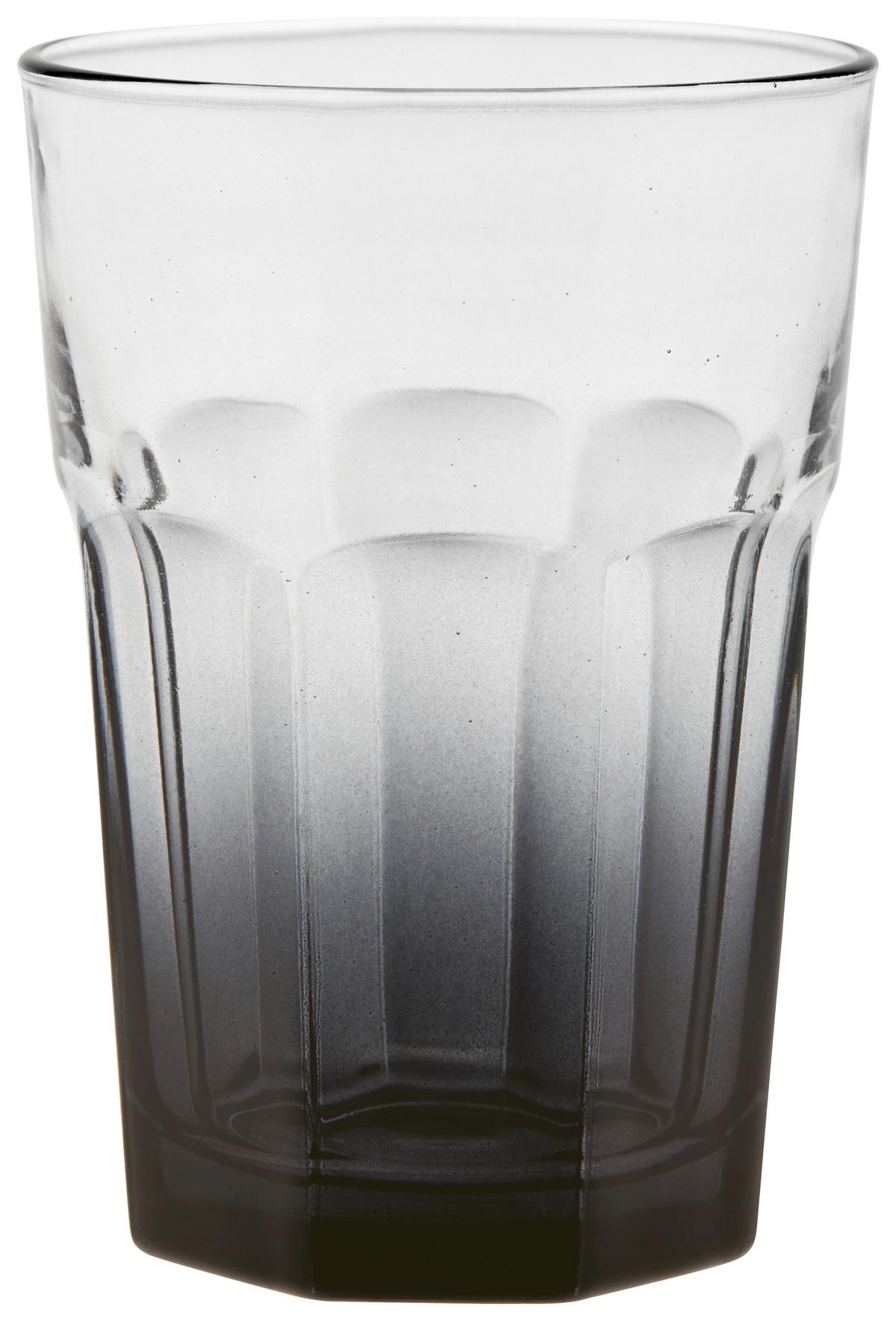 Trinkglas Andrina Versch. Farben ca. 350 ml - Gelb/Schwarz, Basics, Glas (8,5/12cm) - Luca Bessoni