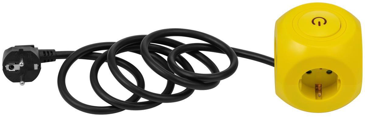 Multistecker Nua - Gelb, Basics, Kunststoff/Metall (7,9/7,9/8,3cm) - Ondega