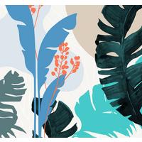 Fototapete Tropical Shapes - Multicolor, Trend, Papier (300/280cm) - Komar