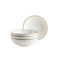 Schüsselset Pintar Porzellan 4--Teilig. B: 21,5 cm - Braun/Weiß, Basics, Keramik - Mäser