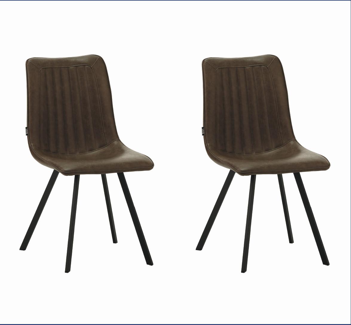STUHL-SET Liano Taupe, B: 45,5 cm - Taupe/Schwarz, MODERN, Textil/Metall (45,5/89,5/60cm) - MID.YOU