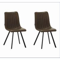 STUHL-SET Liano Taupe, B: 45,5 cm - Taupe/Schwarz, MODERN, Textil/Metall (45,5/89,5/60cm) - MID.YOU