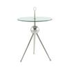 Beistelltisch Mit Glasplatte Rund Ontario, Klar/silber - Silberfarben, MODERN, Glas/Metall (46/46/52cm) - Kayoom