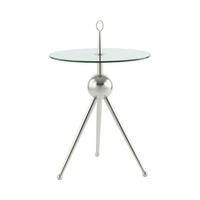 Beistelltisch Mit Glasplatte Rund Ontario, Klar/silber - Silberfarben, MODERN, Glas/Metall (46/46/52cm) - Kayoom