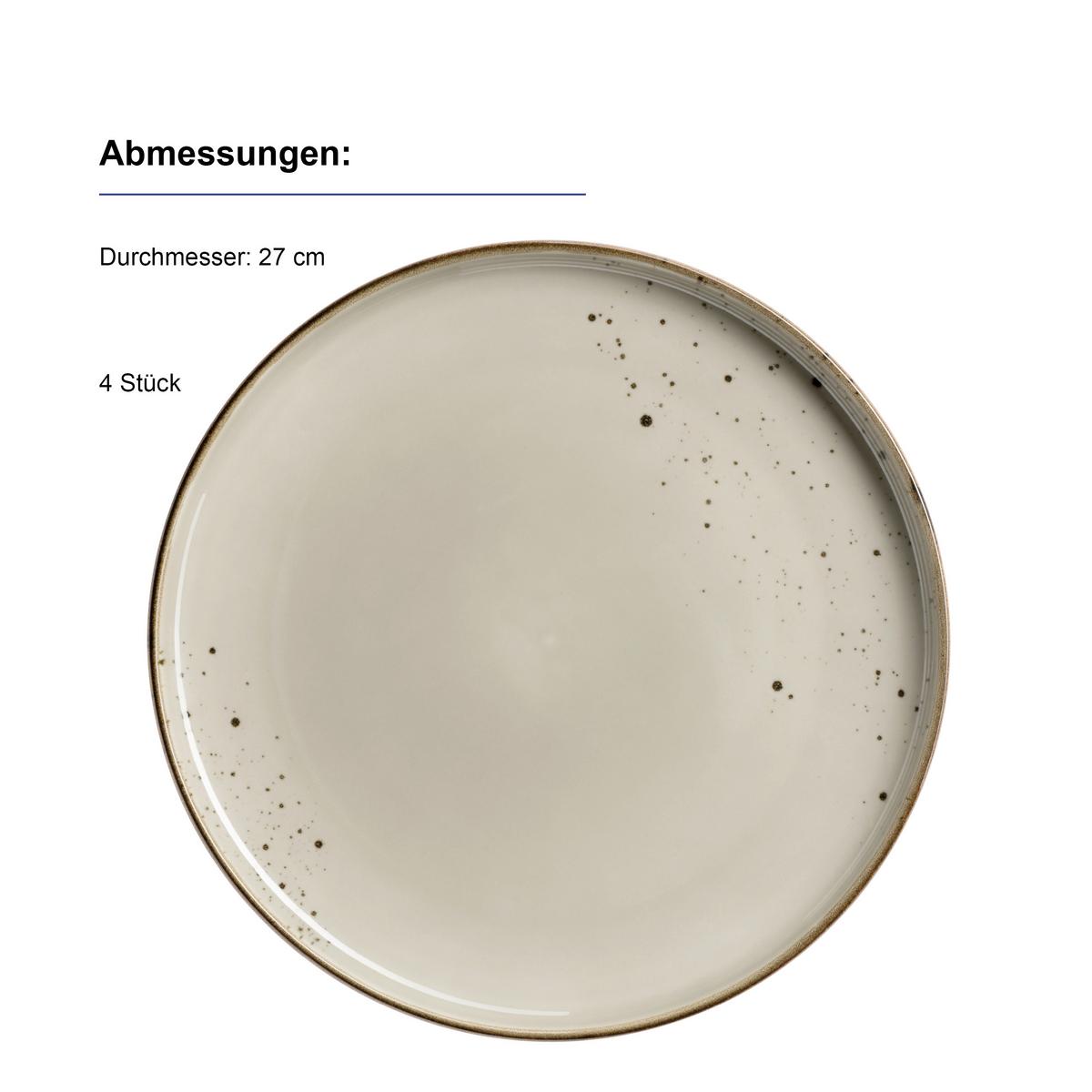 Kombiservice Pintar 16-Teilig Porzellan, Graugrün, 4 Pers. - Graugrün, Basics, Keramik - Mäser