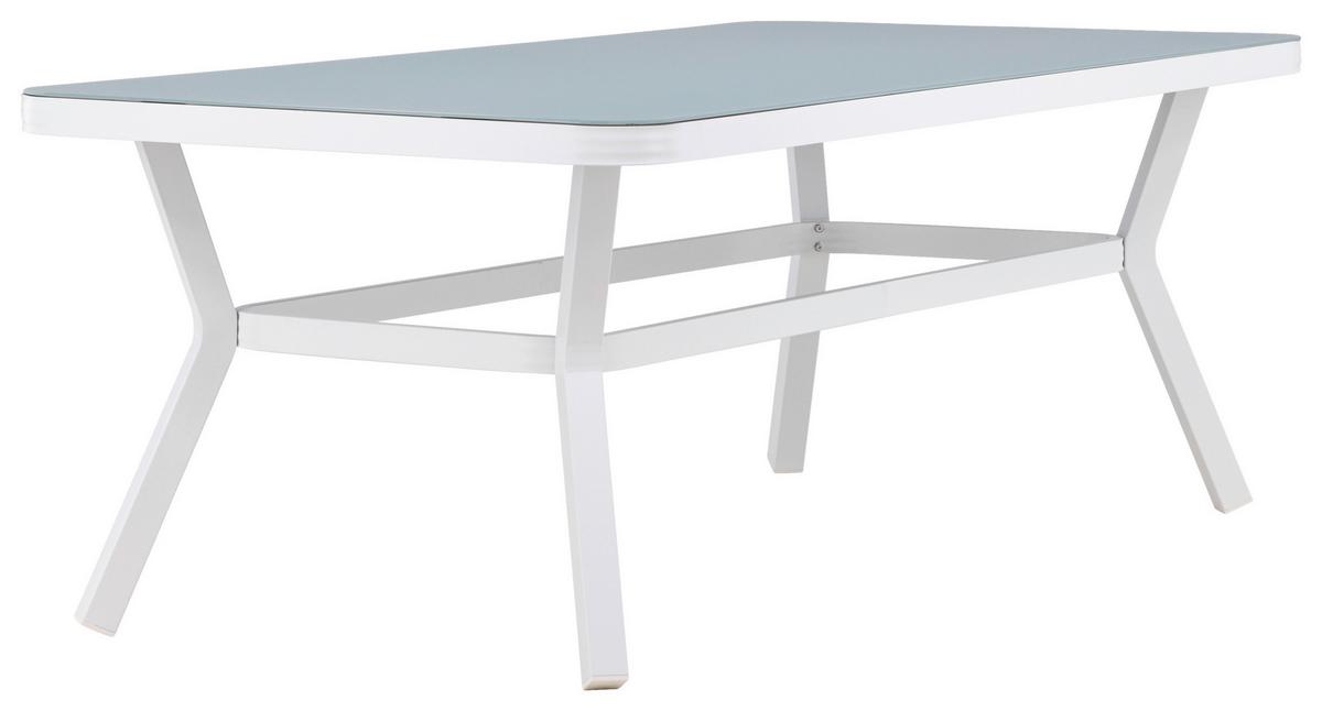 Gartentisch Virya - Weiß, KONVENTIONELL, Stein/Metall (200/100/74cm) - Gardenson