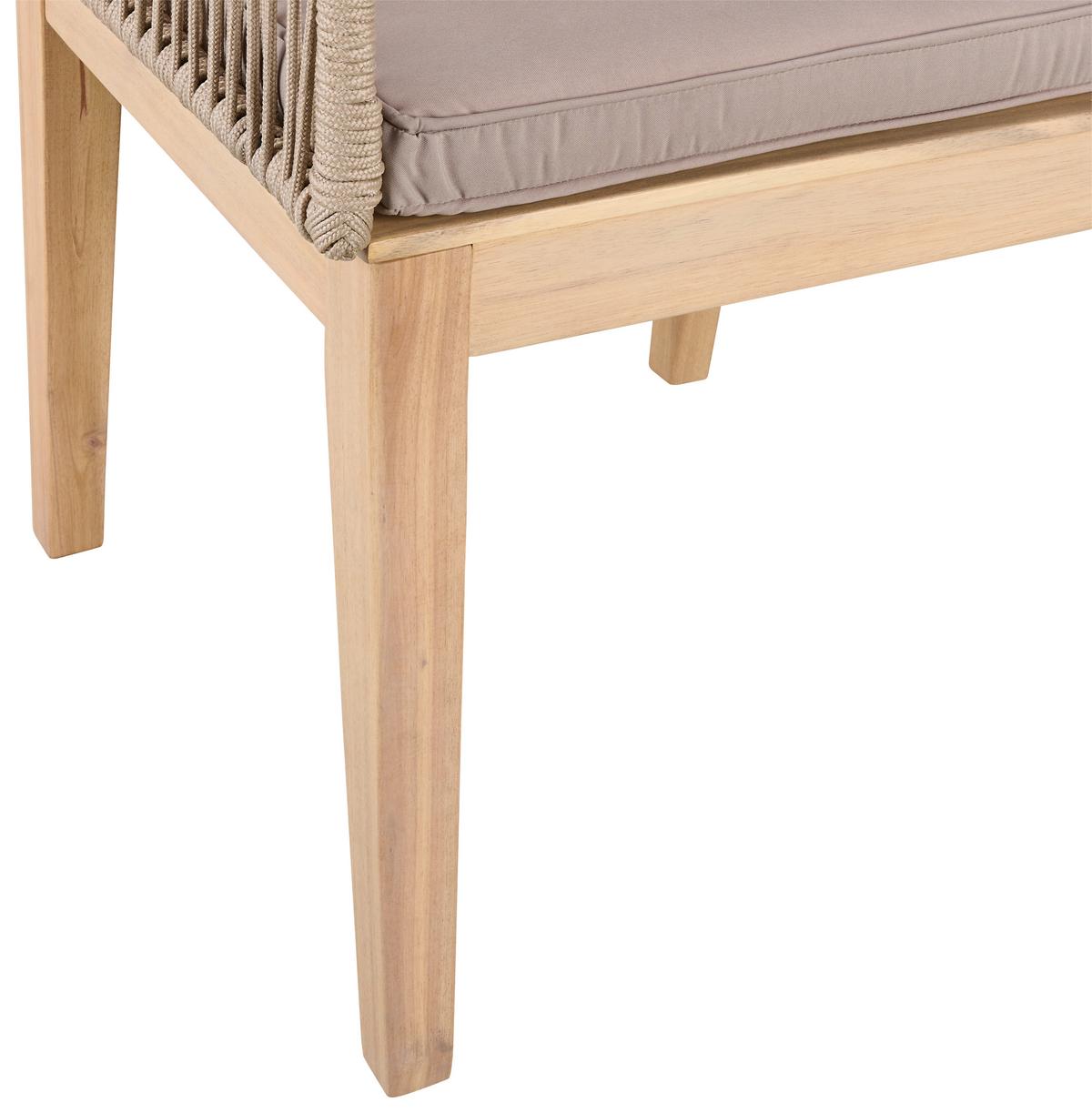 Gartenstuhl Bergen Aus Holz/kunststoff/textil - Hellbraun/Hellgrau, MODERN, Holz/Kunststoff (58/92/67cm) - Beldano