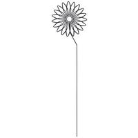 Gartenstecker Sunke Blume Schwarz H: 78 cm - Schwarz, KONVENTIONELL, Metall (20/78cm) - Luca Bessoni