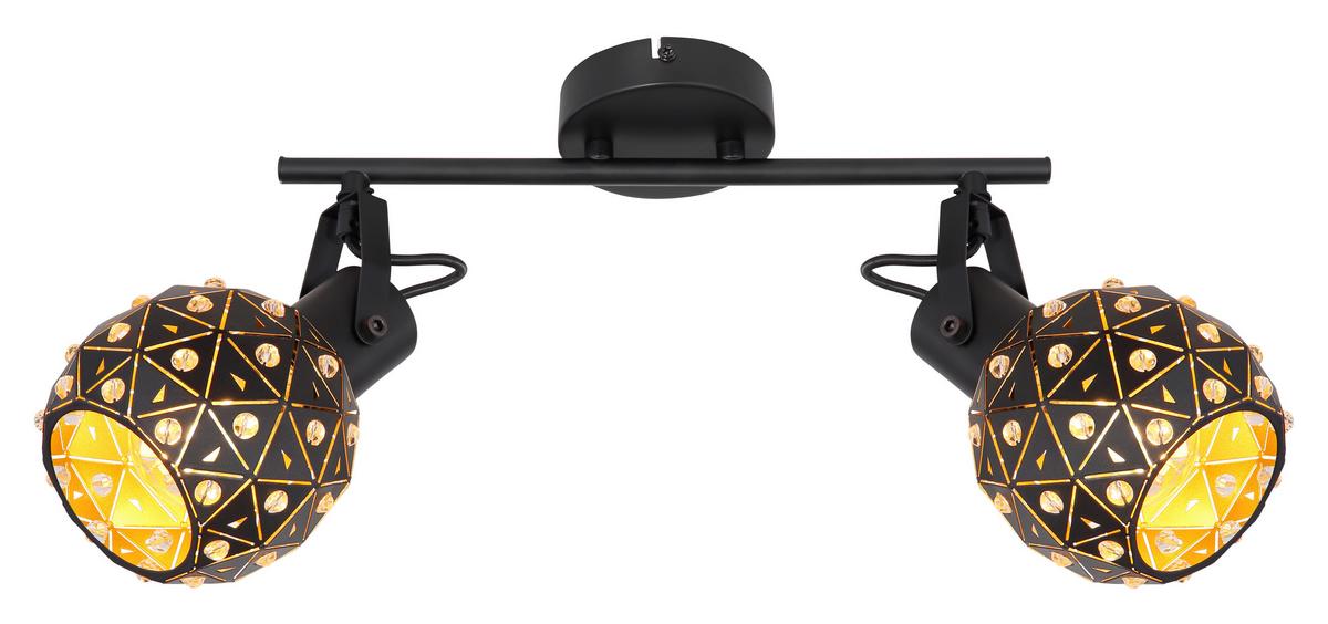 Strahler Jodie 2-Flammig verstellbar L: 35 cm - Klar/Goldfarben, Basics, Glas/Metall (35/12/26cm) - Globo