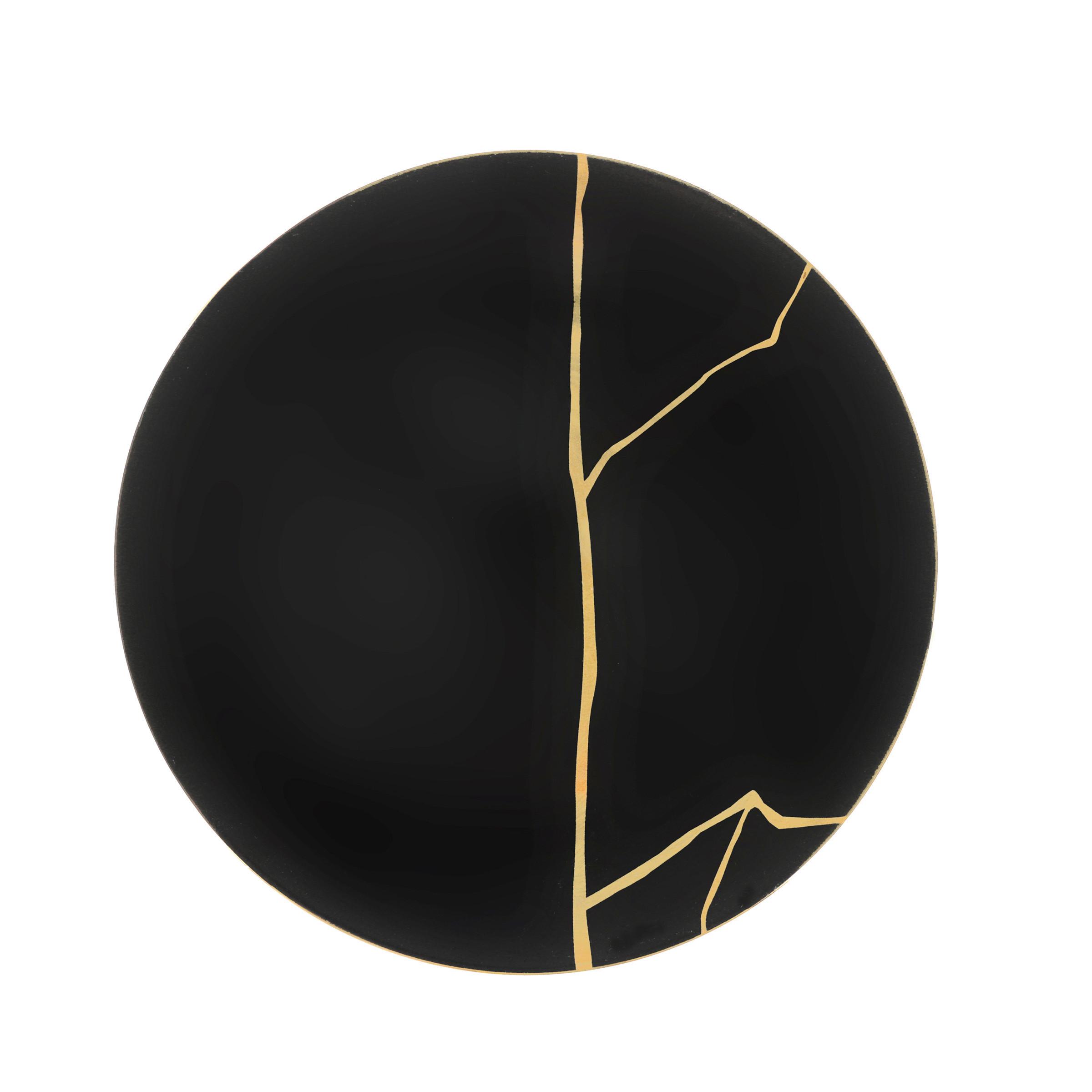 MĚLKÝ TALÍŘ ONIX - černá/barvy zlata, Moderní, keramika (27cm) - Mömax