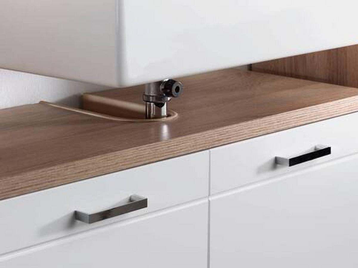 Waschbeckenunterschrank Nebraska B: 80cm Weiß - Chromfarben/Weiß, LIFESTYLE, Holzwerkstoff (80/59/31,5cm) - MID.YOU