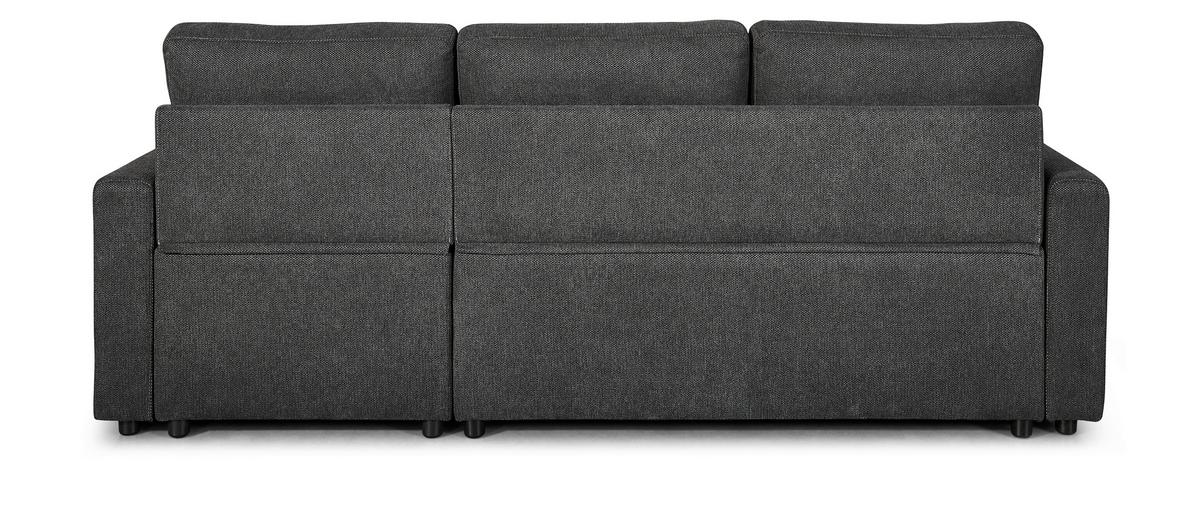 Rohová sedačka SORO, obojstranná, antracitová - čierna/antracitová, Basics, kov/drevo (227/89/148cm) - Based