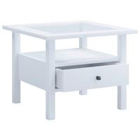 Couchtisch Lingis Weiß L: 54 cm - Weiß, LIFESTYLE, Glas/Holzwerkstoff (54/54/42cm) - MID.YOU