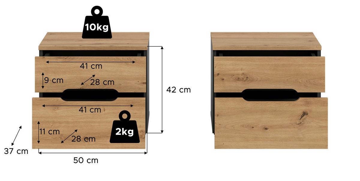 Schlafzimmer Canu Grau /Eiche Artisan Dekor B: 244cm - Eiche Artisan/Grau, MODERN, Holzwerkstoff (244/87/205cm) - MID.YOU