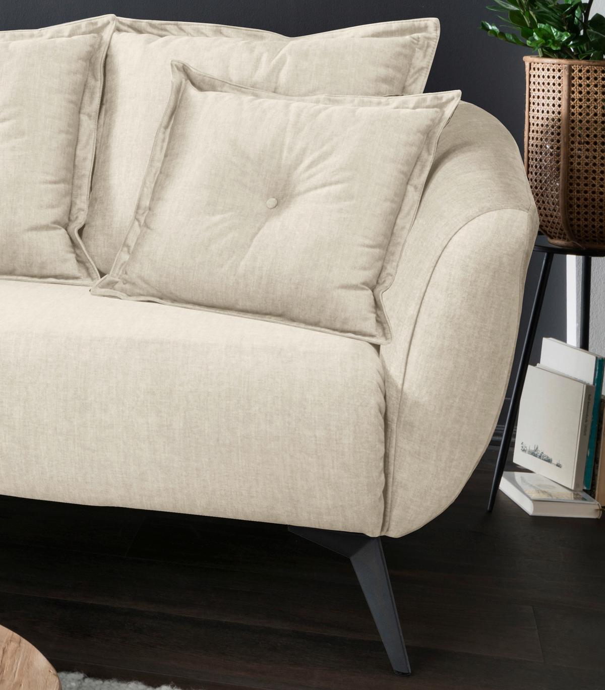 Ecksofa Baggio Beige, Schwarz, S: 162x277 Cm - Beige/Schwarz, MODERN, Textil (162/277cm) - Livetastic