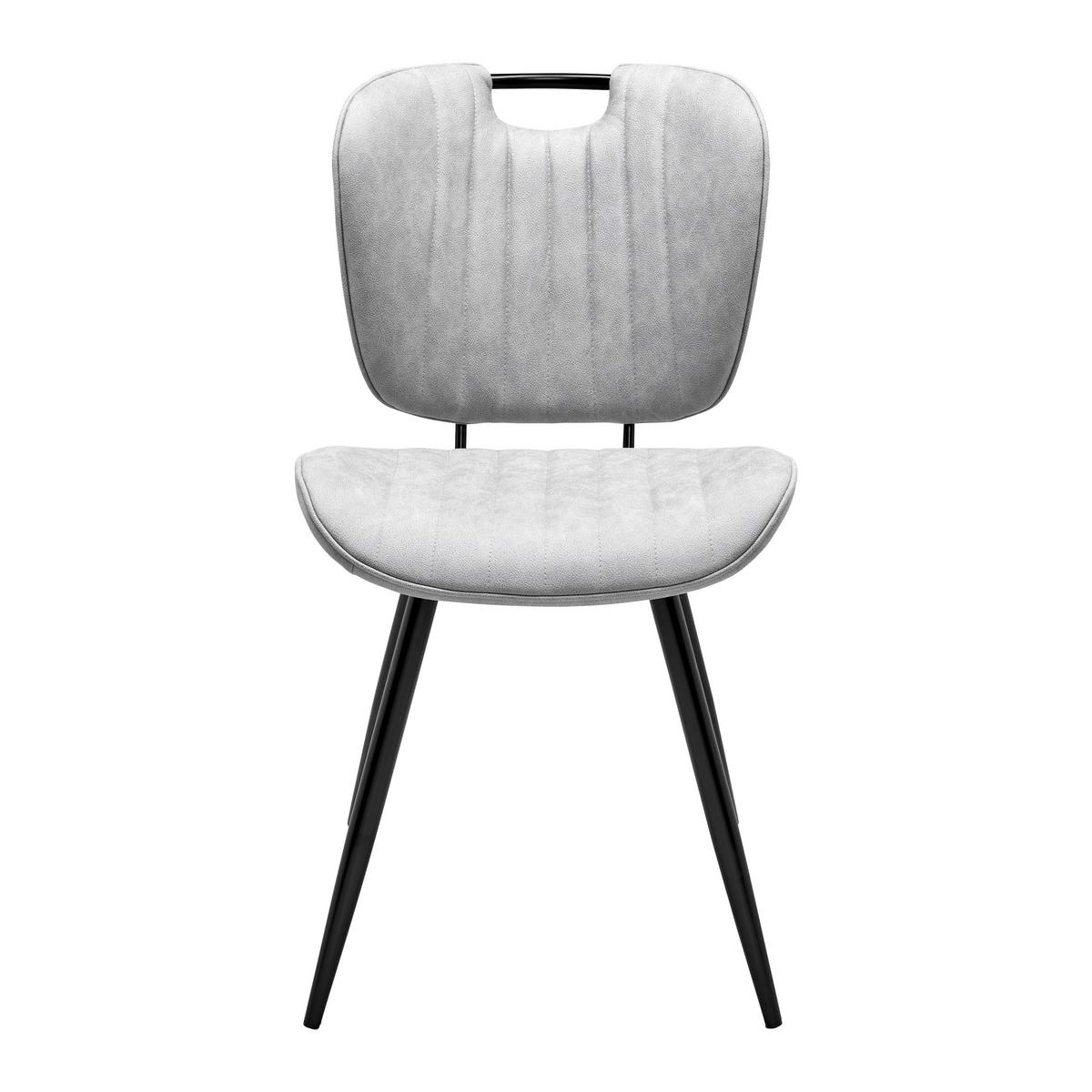 Jídelní židle HINA sv. šedá - černá/světle šedá, Moderní, kov/dřevo (46/84/57cm) - Bessagi Home