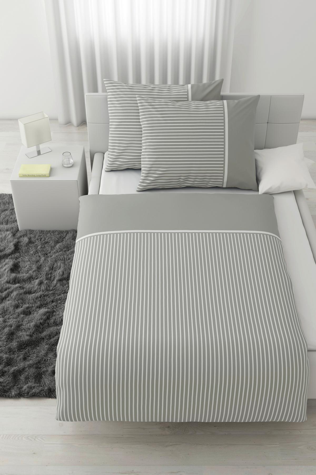 Bettwäsche Johannes XXL Hellgrau ca. 200x220cm - svetlosivá, Konventionell, textil (200/220cm) - Mömax