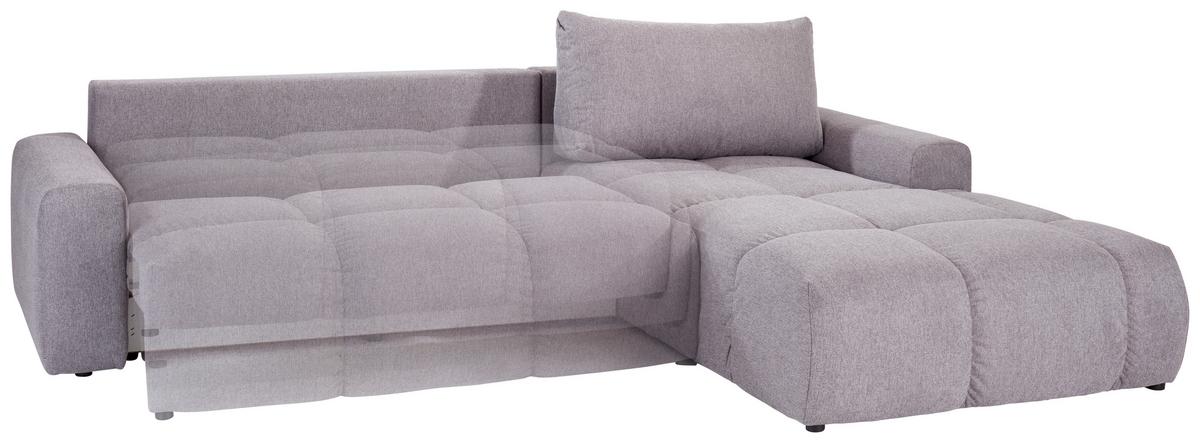 Ecksofa mit Schlaffunktion + Bettkasten Atlantic Grau - Schwarz/Grau, Design, Textil (305/214cm) - Luca Bessoni