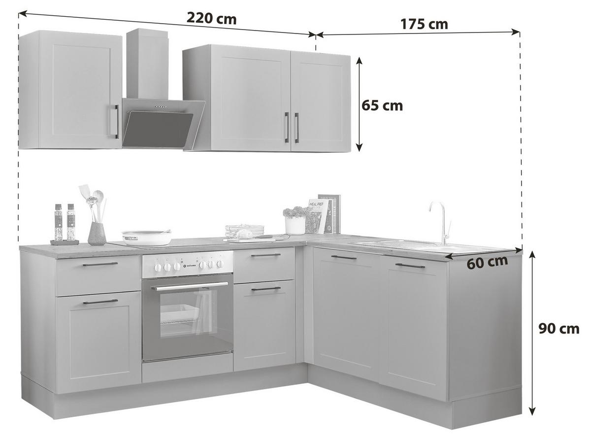 Eckküche Marseille Grün/eiche Dekor S: 220x175 Cm - Eiche Artisan/Grün, Design, Holzwerkstoff (220/175cm) - MID.YOU