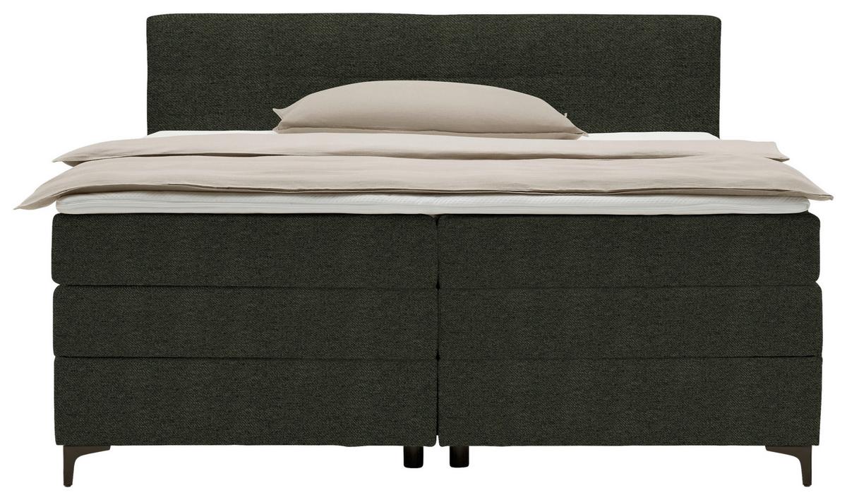 Boxspringová postel BARI 160/200, zelená - černá/zelená, Konvenční, kov/textil (160/200cm) - Mömax