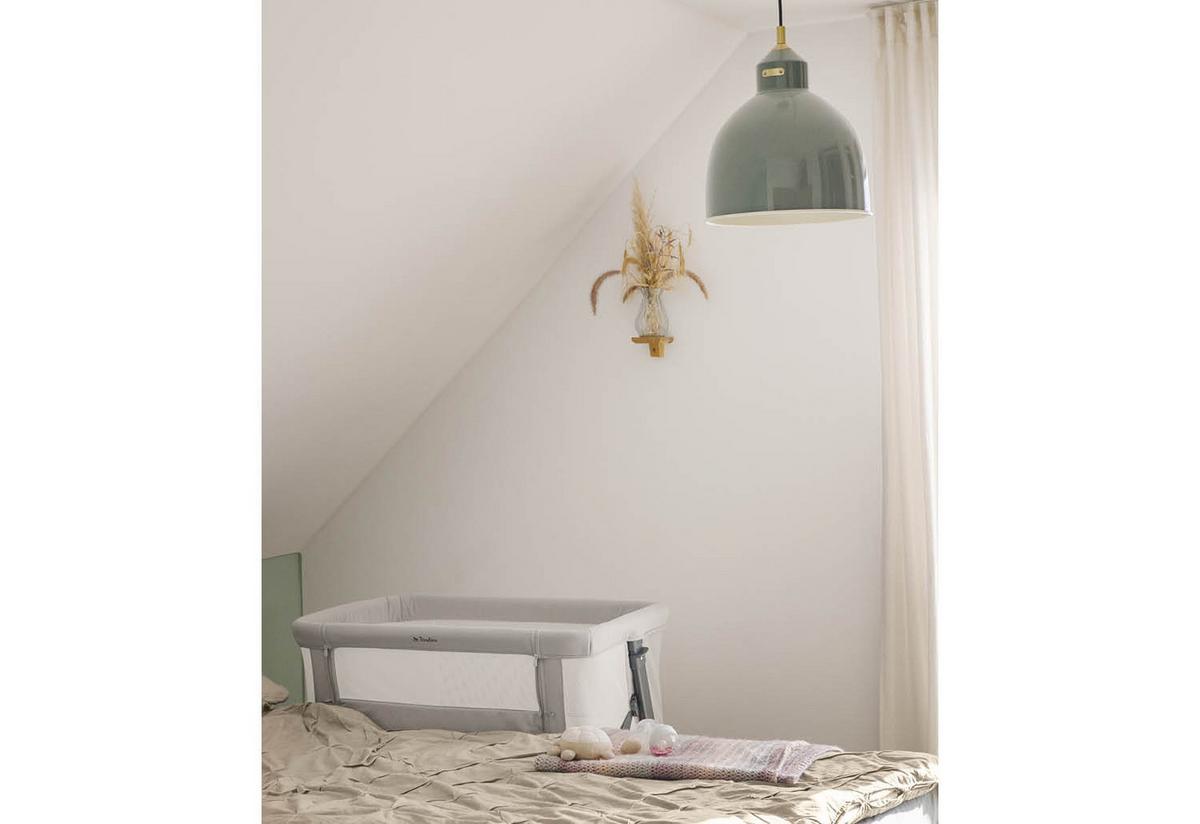 Beistellbett Metall/textil H: 91 Cm - Anthrazit/Hellgrau, Basics, Textil/Metall (91cm) - Pinolino