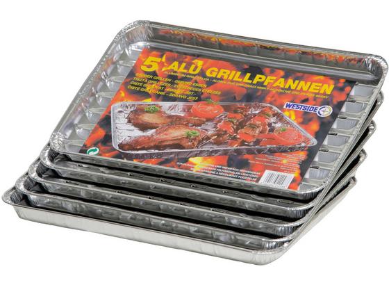 Grillschalen 5 Stück - Silberfarben, KONVENTIONELL (34/2/22cm) Grillschalen 5 Stück - Silberfarben, KONVENTIONELL (34/2/22cm)