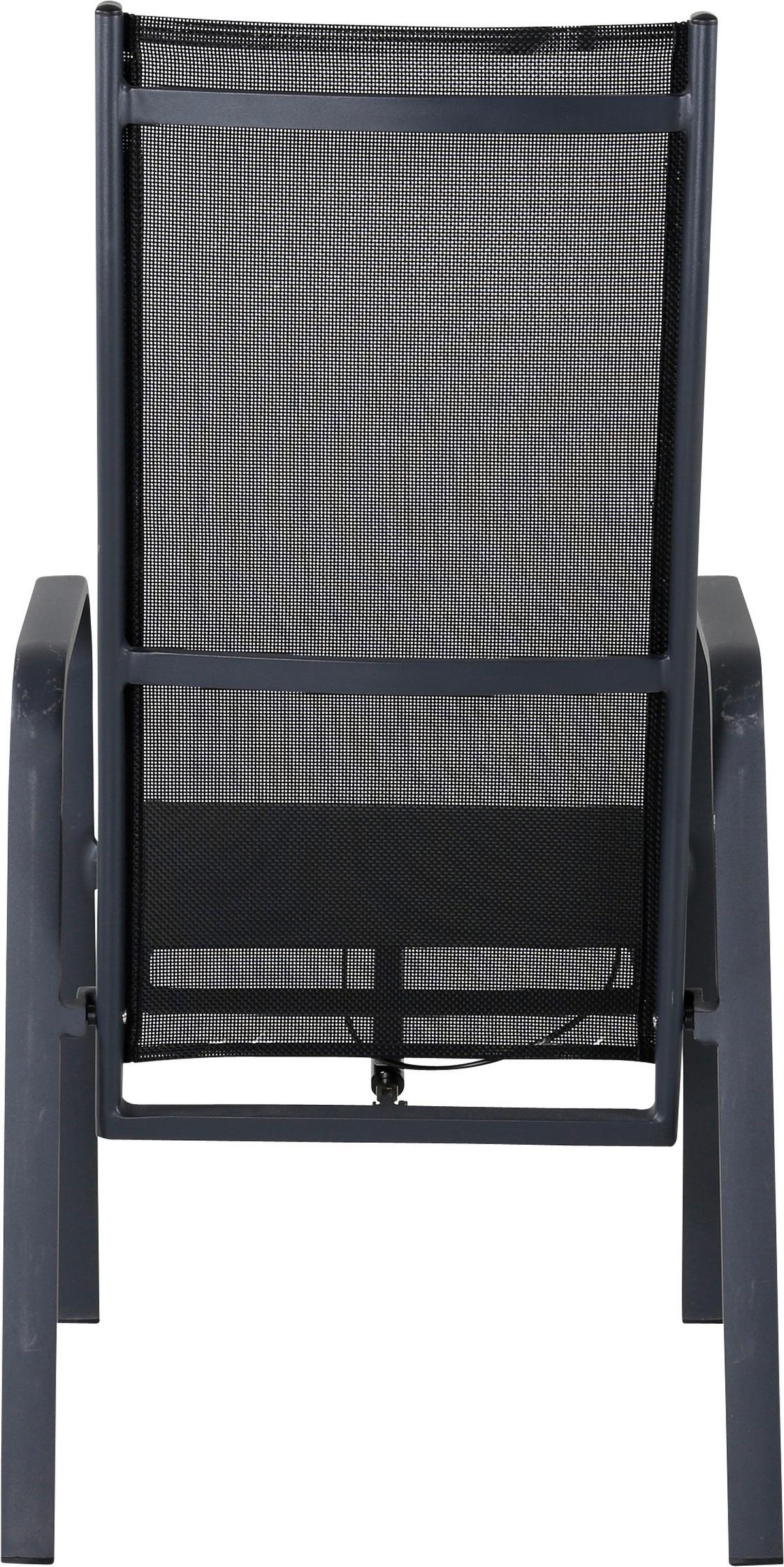 Gartensessel-set Copacabana Aluminium - Schwarz, KONVENTIONELL, Metall (56.5/110/65cm) - Gardenson