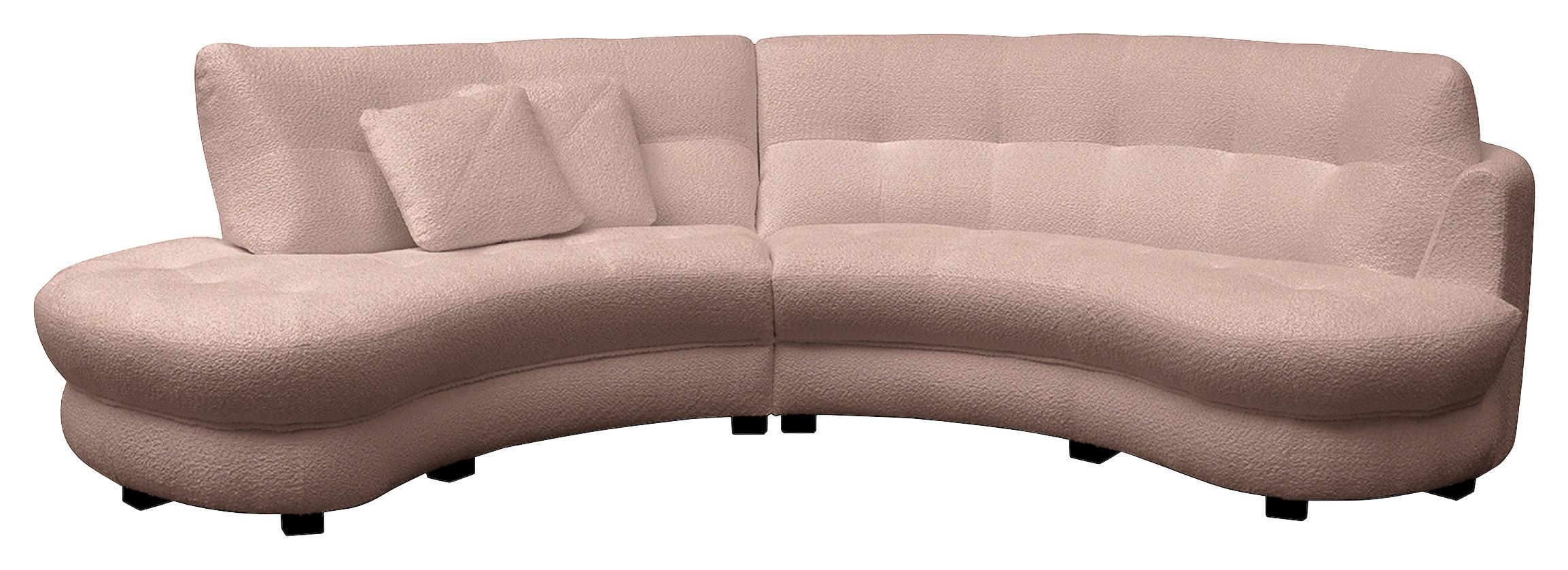 Ecksofa Bretina, Rosa S: 113x300 cm - Schwarz/Weiß, Design, Textil (113/300cm) - Livetastic