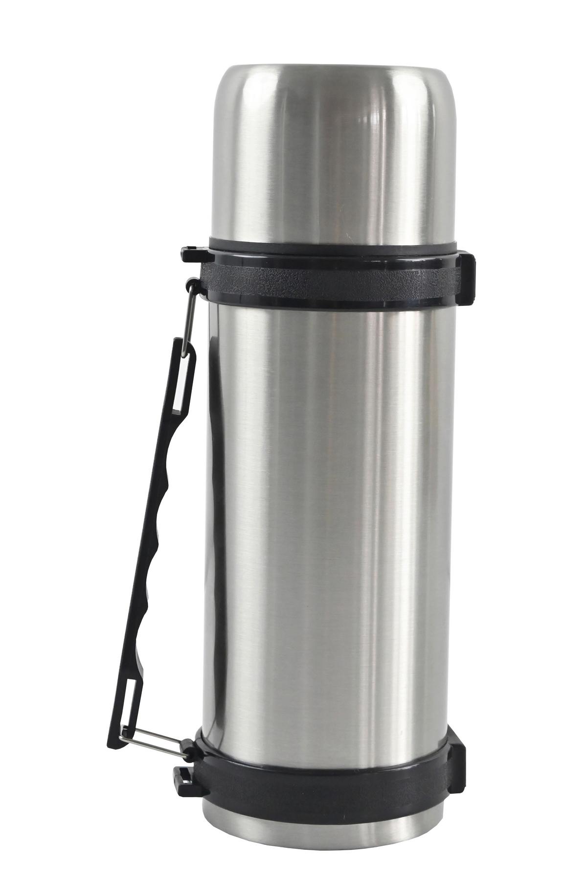 Isolierflasche Toni - Edelstahlfarben/Schwarz, Basics, Kunststoff/Metall (9/28cm) - Luca Bessoni