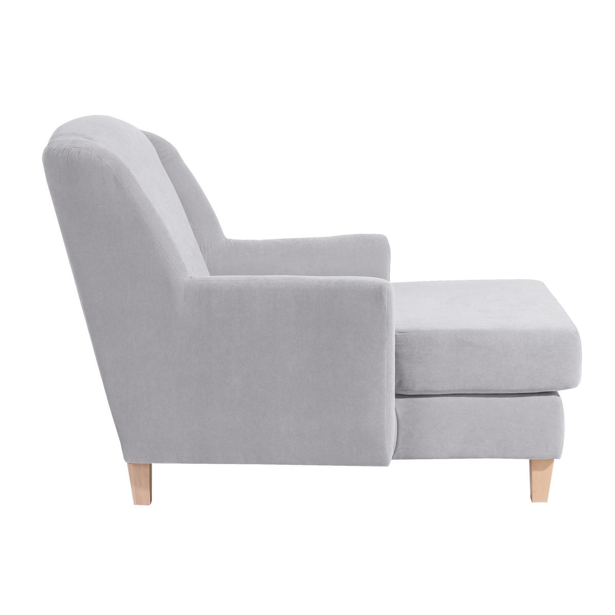 Big Sessel Mit Armlehnen Judith Velours Silberfarben - Silberfarben/Naturfarben, MODERN, Textil (136/107/142cm) - Max Winzer