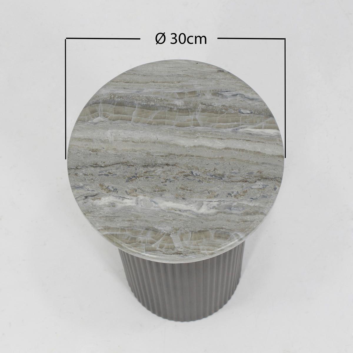 ODKLÁDACÍ STOLEK SOLCO -TREND- - bronzová/přírodní barvy, Lifestyle, kov/kompozitní dřevo (30/56cm) - Premium Living