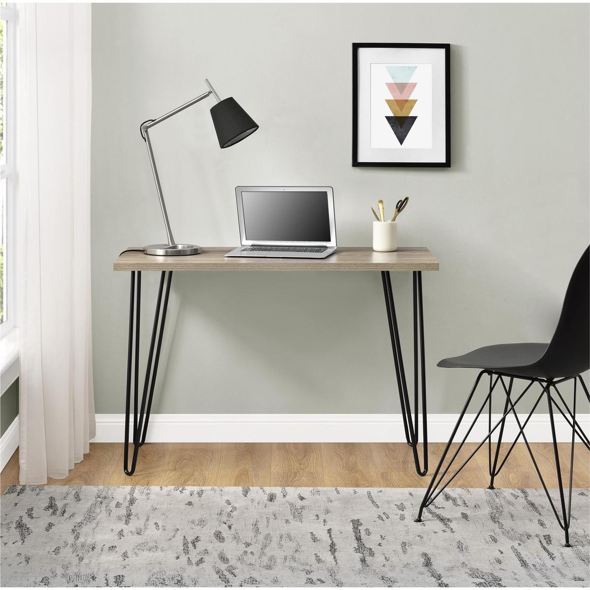 Schreibtisch Owen Eichefarben B: 68 cm - Eichefarben/Schwarz, Design, Karton/Keramik (101/68/49cm) - MID.YOU