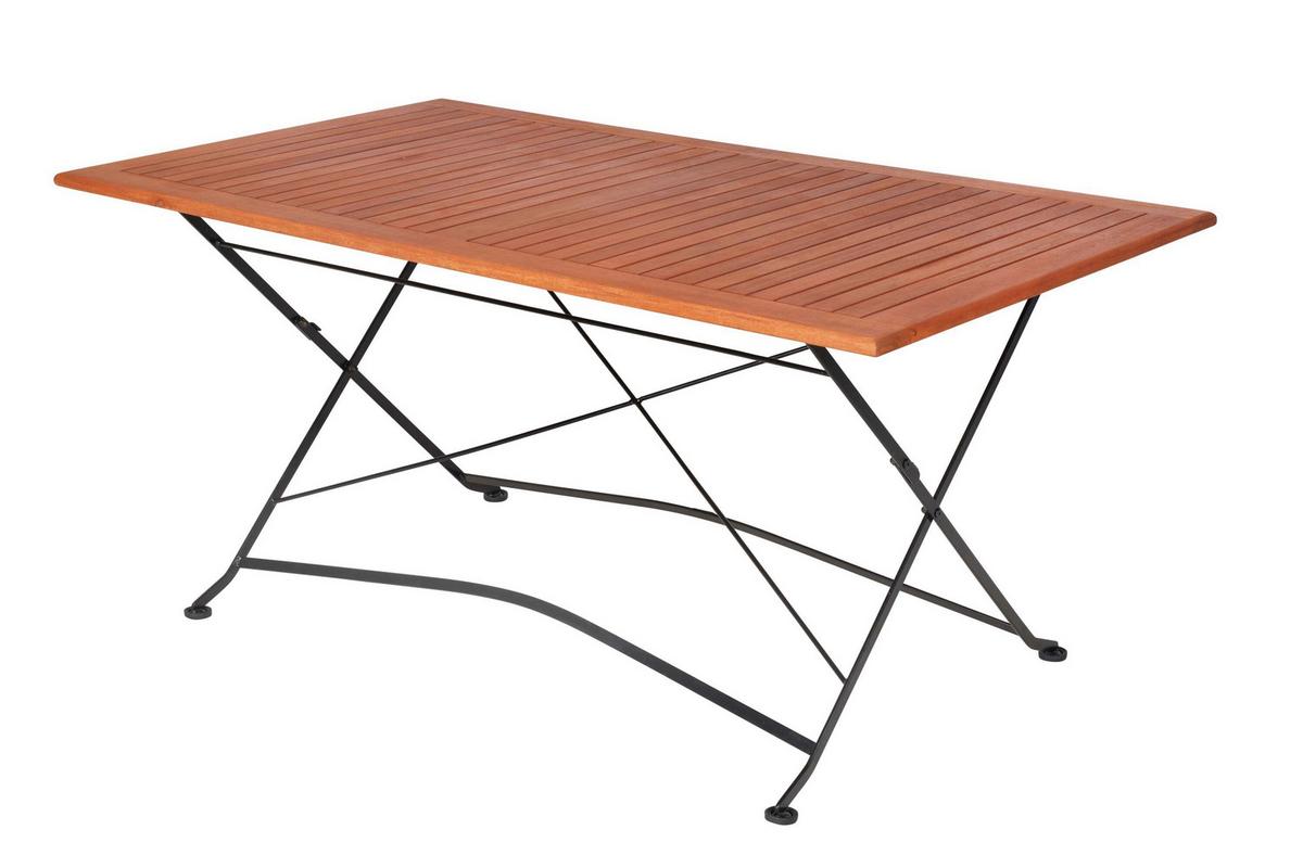 Gartentischgruppe 5tlg. Set - Schwarz/Naturfarben, KONVENTIONELL, Holz/Metall - Gardenson