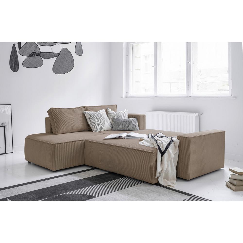 Sedačka OLIVER, levá, šedohnédá barva