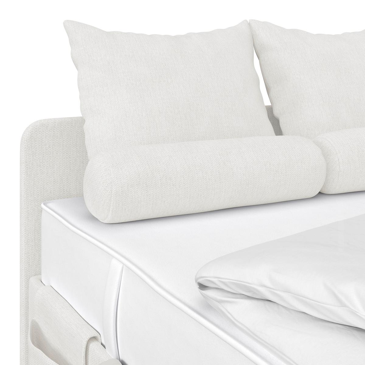 Kárpitozott Ágy Remi 120/200cm - ezüstszínű/fehér, Modern, textil/fa (120/200cm)