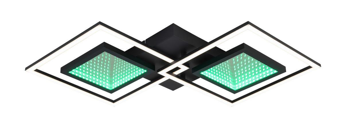 LED stropné svietidlo Preceval, 74/42cm - čierna, kov/plast (74/42/6cm) - Premium Living