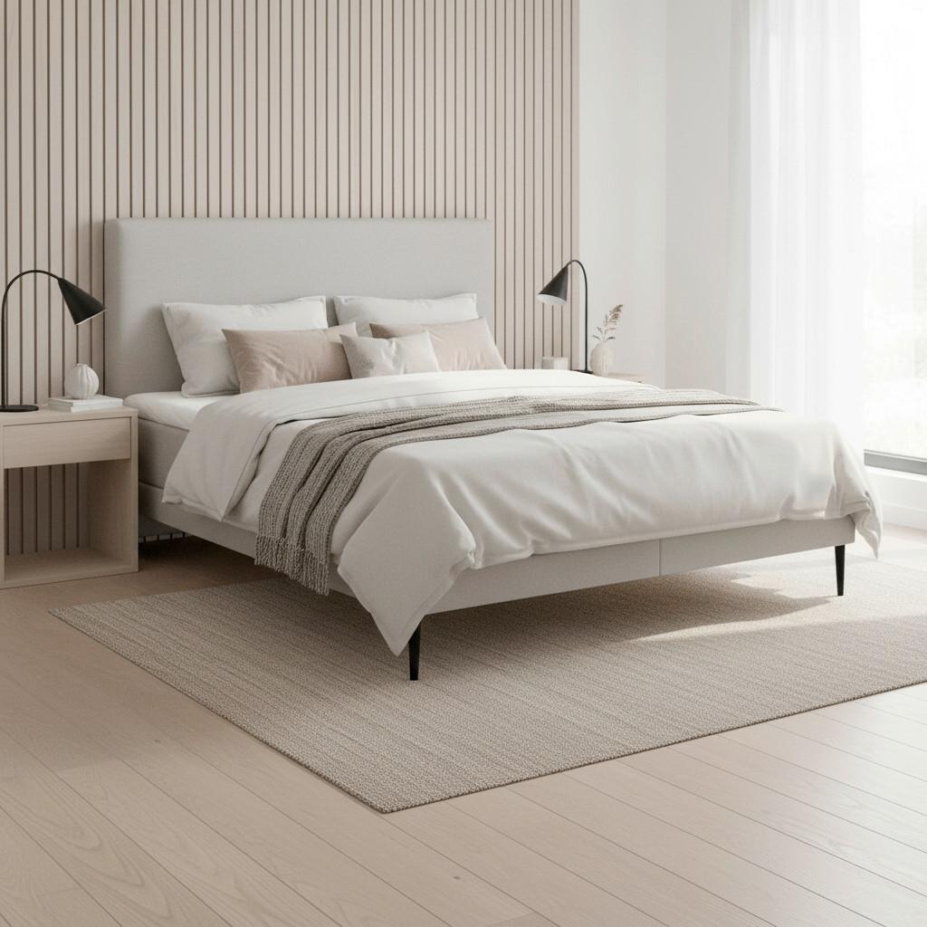 Boxspringová posteľ NEVADA 160x200, svetlosivá - čierna/svetlosivá, Modern, kov/drevo (160/200cm) - Bessagi