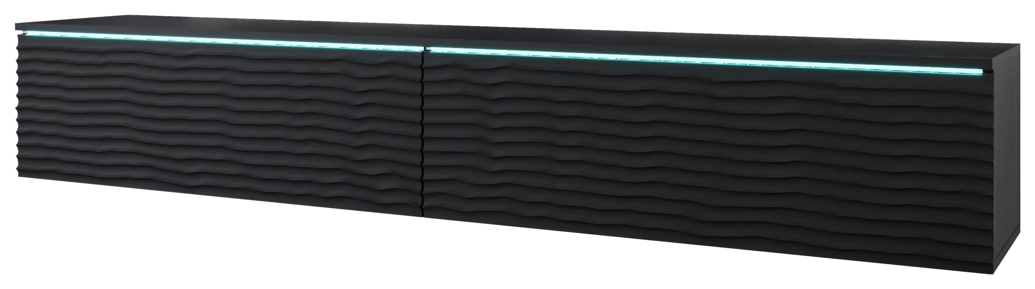 NÍZKA KOMODA D180 SCHWARZ B: 180 CM - čierna/sivá, Lifestyle, kompozitné drevo/plast (180/30/33cm) - P & B