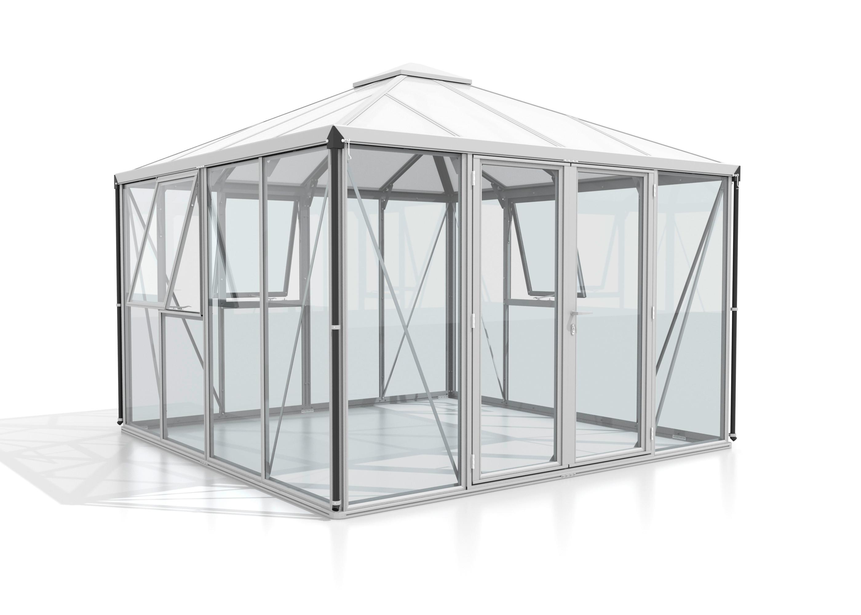 Gewächshaus 317x264,5x321,5 Cm Hohlkammerplatten/glas/metall