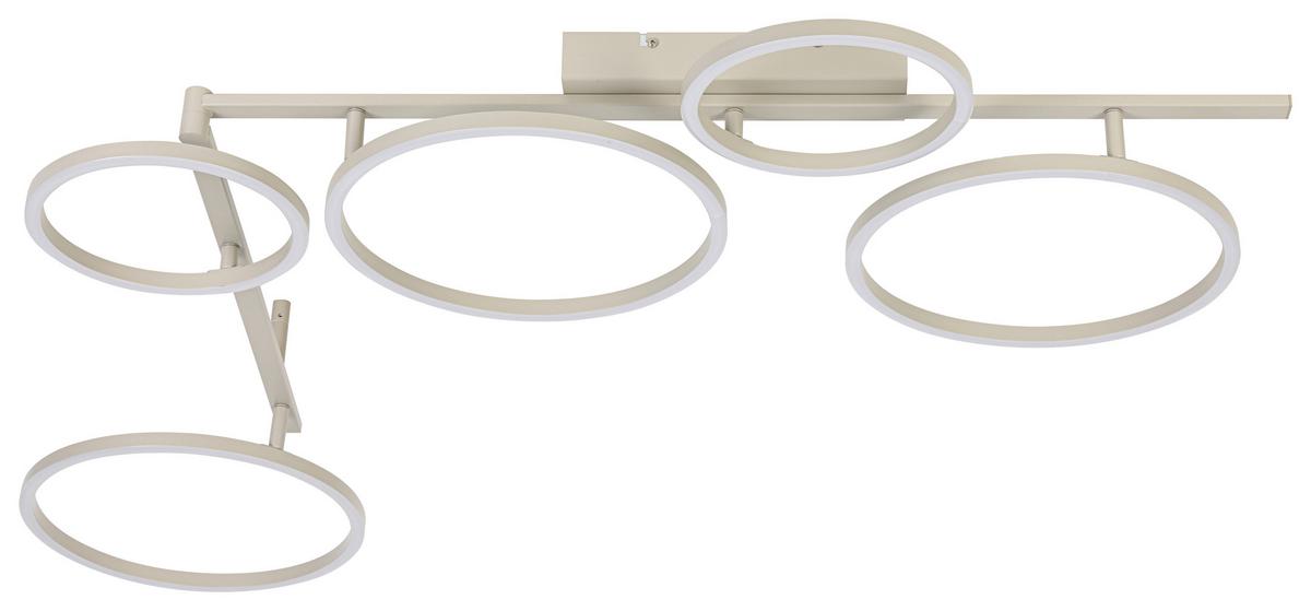 LED-DECKENLEUCHTE CEMIL - Sandfarben, Basics, Kunststoff/Metall (125/88/12cm) - Luca Bessoni