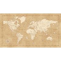 Fototapete Vintage World Map - Braun/Weiß, Trend, Papier (500/280cm)
