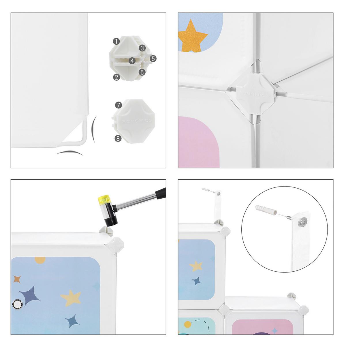 Plastic Cube Storage Weiß B: 123 cm - Weiß, MODERN, Kunststoff/Metall (123/123/31cm) - MID.YOU