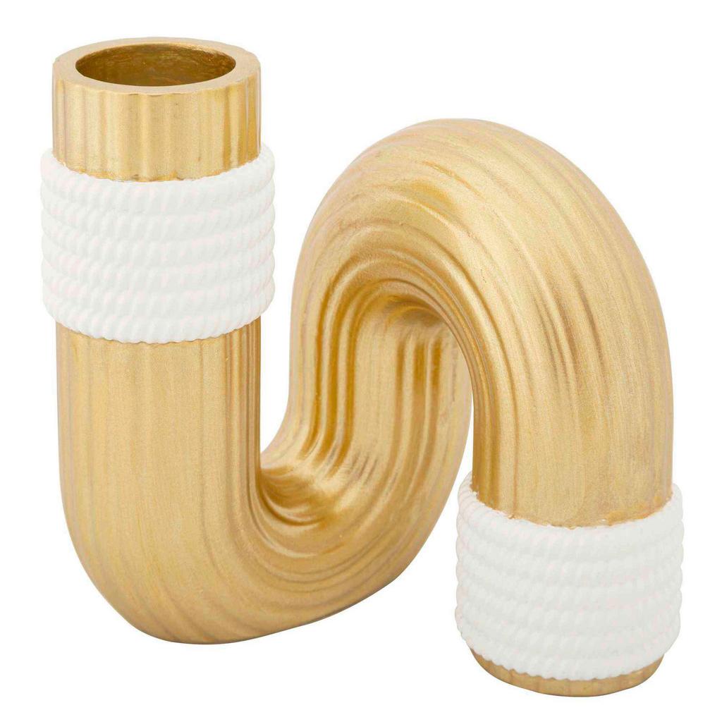Vase Bann Weiß, Goldfarben B: 10,5 cm