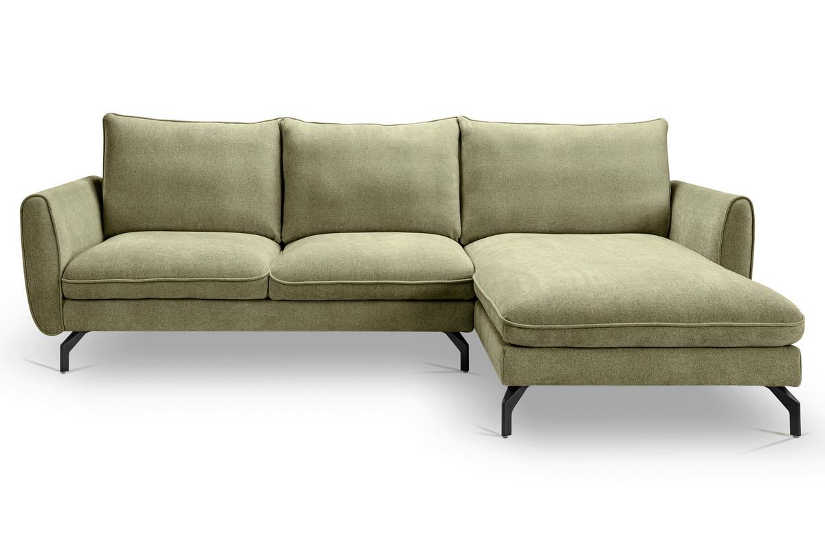 Ecksofa Toronto Grün S: 259x165cm - Schwarz/Grün, Basics, Holz/Textil (259/165cm) - MID.YOU