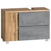 Waschbeckenunterschrank Varese - Eiche Wotan/Hellgrau, MODERN, Holzwerkstoff (85/56/35cm) - Held