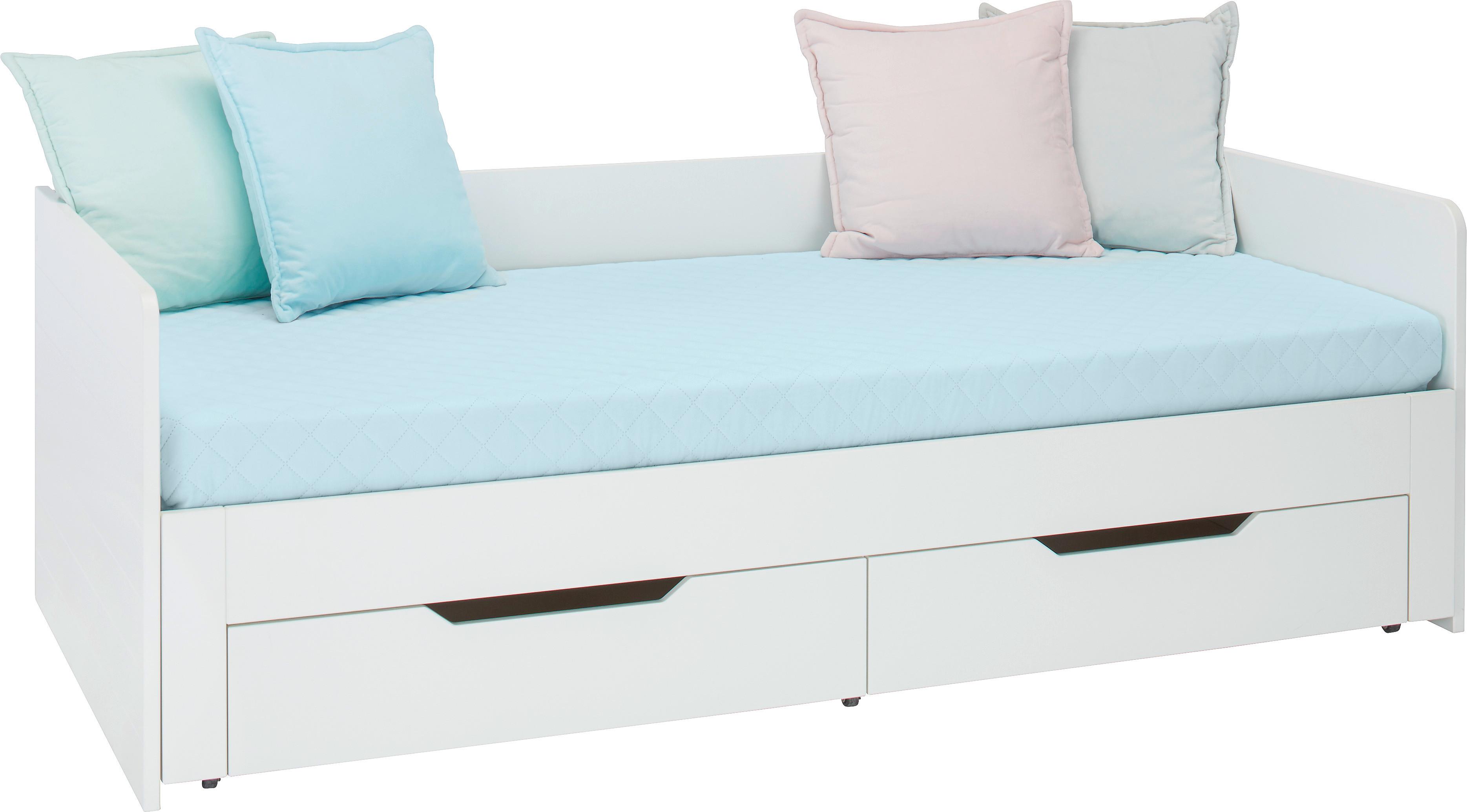 Rozťahovacia Posteľ S Roštom A Zásuvkami Honey, Biela - biela, Romantický / Vidiecky, kompozitné drevo (90/200cm) - Zandiara