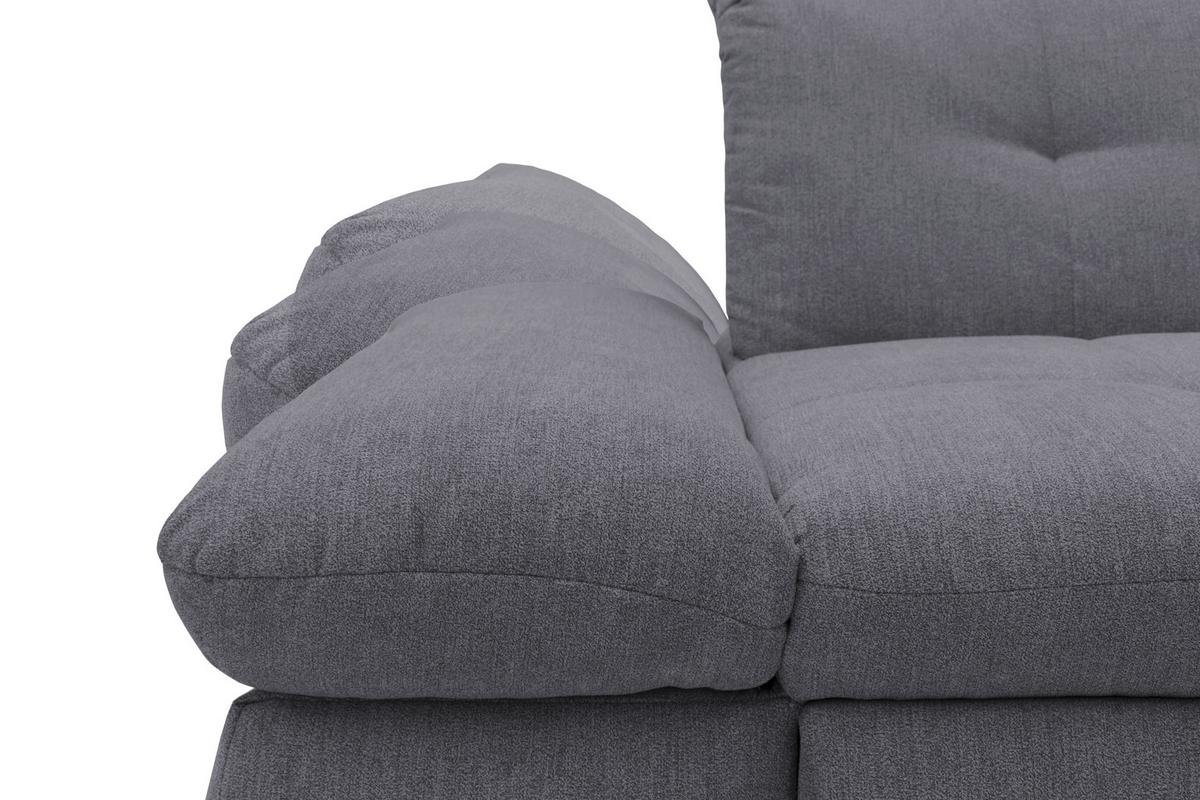 Ecksofa mit Schlaffunktion Moric Dunkelgrau Mikrofaser - Chromfarben/Dunkelgrau, KONVENTIONELL, Textil (300/172cm) - MID.YOU