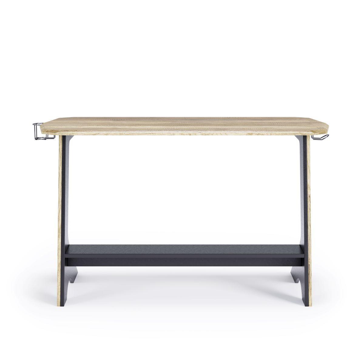 Schreibtisch Jersey Schwarz Eichefarben L: 141 cm - Eichefarben/Schwarz, Design, Holzwerkstoff (141/75/60cm) - MID.YOU