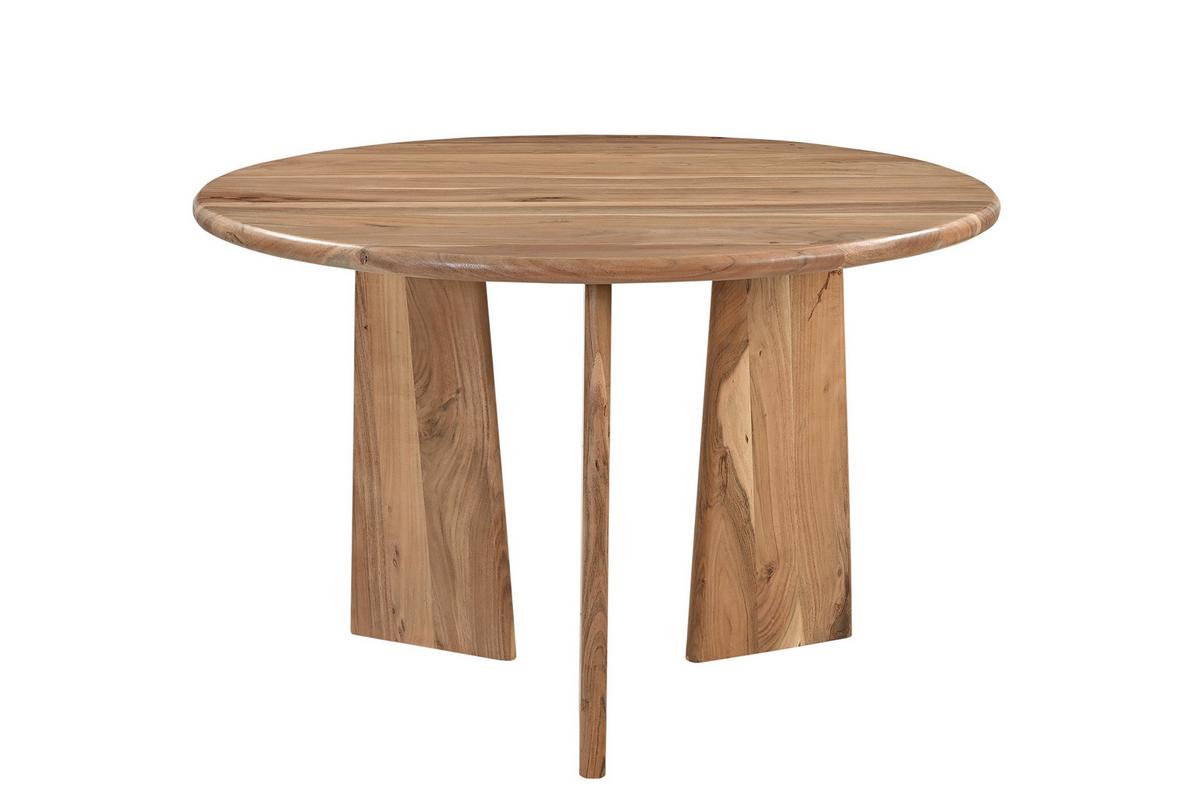 Esstisch Wave Rund Akazie Massiv, B: 120 Cm - Naturfarben, ROMANTIK / LANDHAUS, Holz (120/77/120cm)