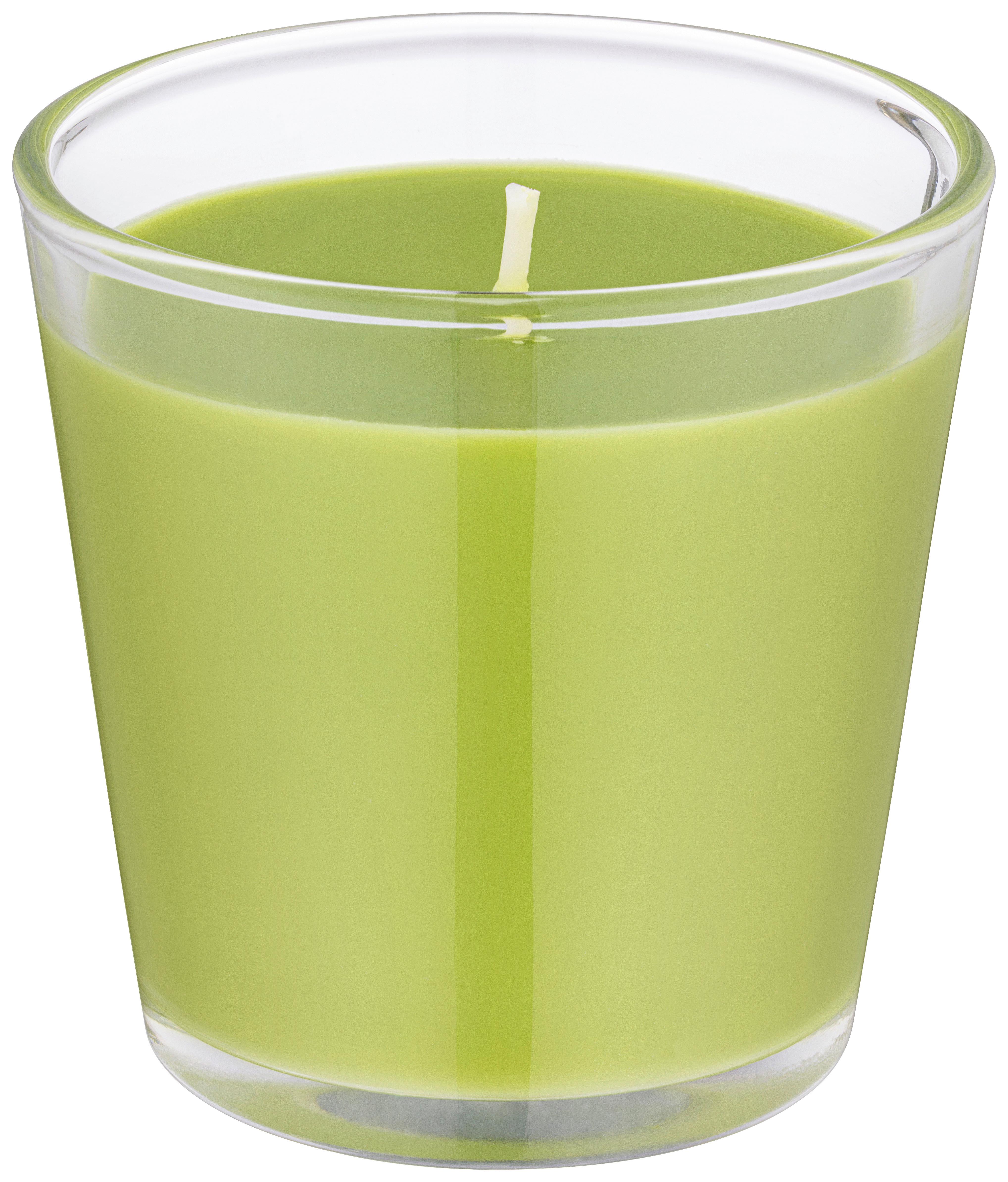 KERZE IM GLAS MAURICE *PHE* - Klar/Grün, KONVENTIONELL, Glas/Paraffin (7,5/7,5cm) - Ondega